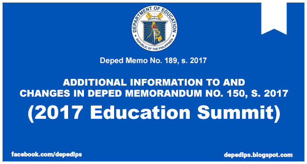 memorandum deped 2017 pdf NO. DEPED S ADDITIONAL MEMO 150, INFO CHANGES AND TO IN