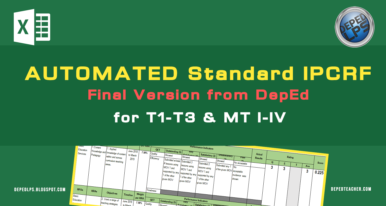 Standard Automated Ipcrf Final Version From Deped For Teachers Deped Teachers Club