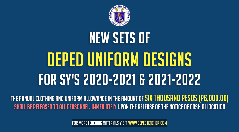 New sets of DepEd Uniform Designs for SY's 2020-2021 and 2021-2022-dtc