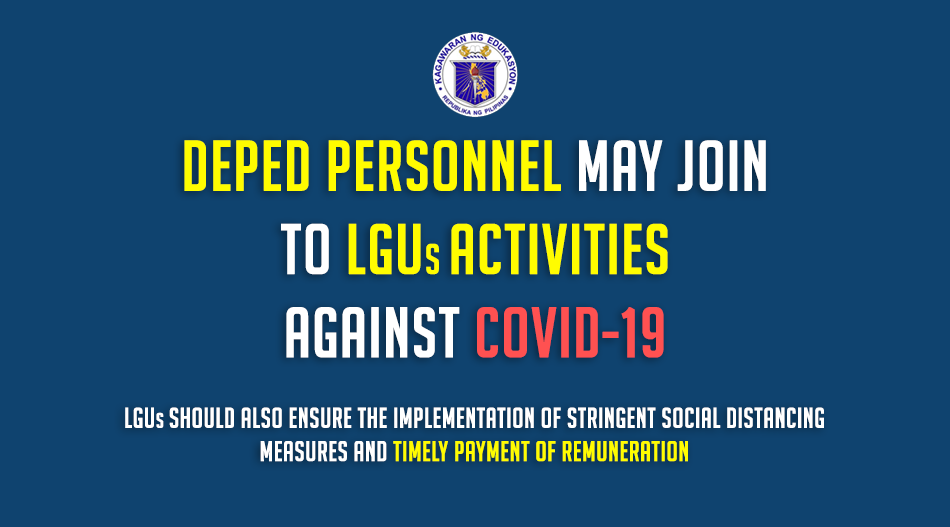 DepEd personnel may join to LGUs activities against COVID-19